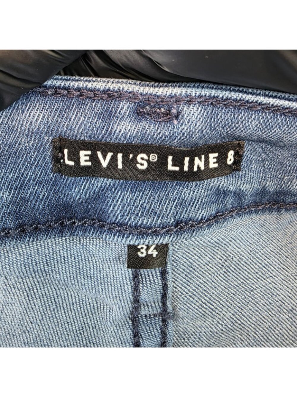 Levis Line 8 Jeans Womens 34 Blue Medium Wash Skinny Slim Stretch Denim Pants - Picture 5 of 13